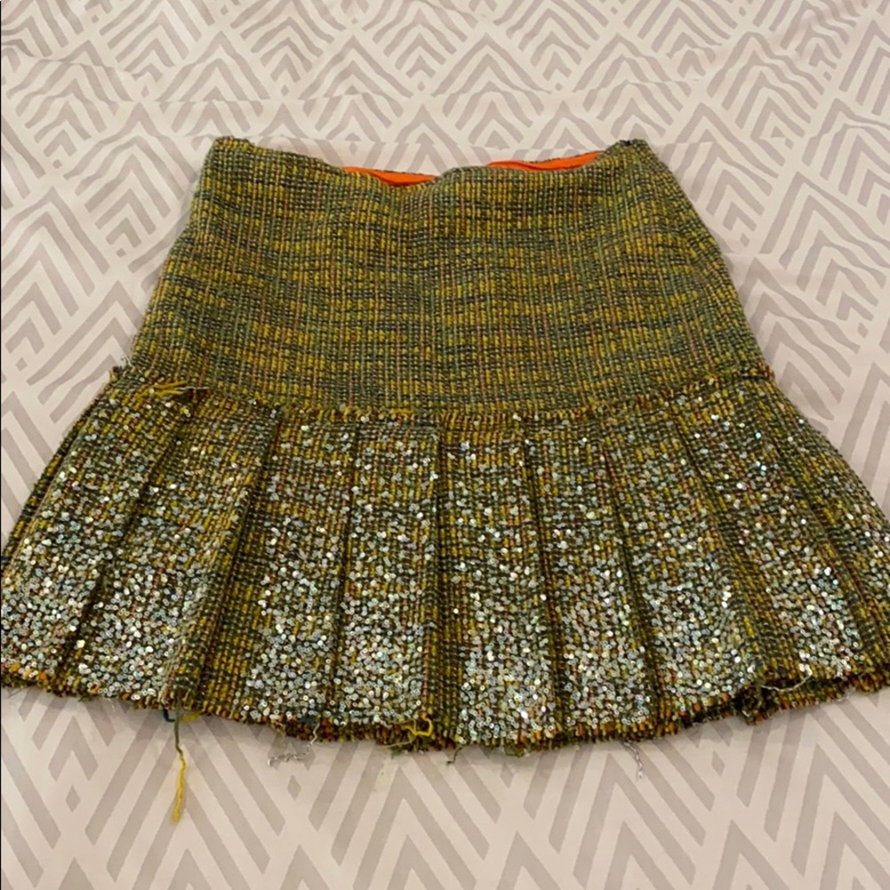Tweed pleated skirt